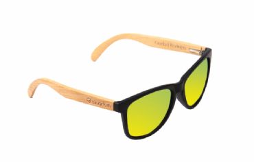 Gafas de sol de madera MIX Natural de Bamb & Yellow lens