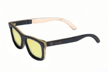 Gafas de sol de madera Natural de patn grey  & yellow lens