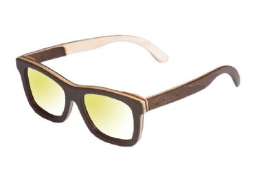 Gafas de sol de madera Natural de patn Brown  & Yellow lens  