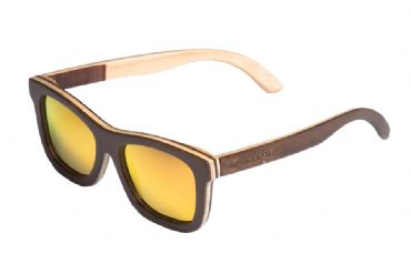 Gafas de sol de madera Natural de patn Brown  & Orange  lens  
