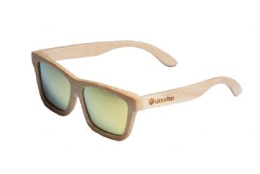  Gafas de sol de madera Natural de Bamb  & Yellow lens