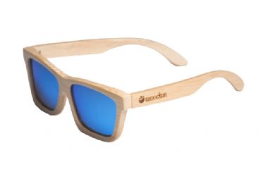 Gafas de sol de madera Natural de Bamb  & Blue lens