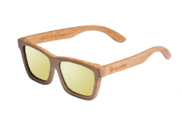  Gafas de sol de madera Natural Carbonized  de Bamb  &  Yellow lens