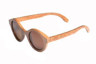  Gafas de sol de madera Natural Carbonized  de Bamb  & Brown  lens