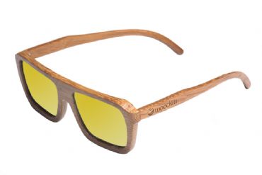 Gafas de sol de madera Natural Carbonized  de Bamb  & Yellow lens
