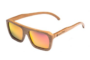 Gafas de sol de madera Natural Carbonized  de Bamb  & Orange lens