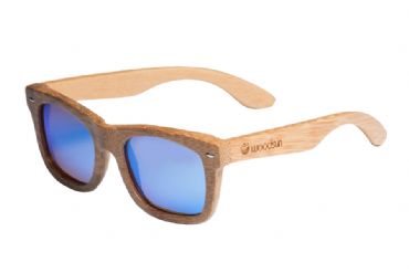 Gafas de sol de madera Natural Carbonized de Bamb  & Blue lens