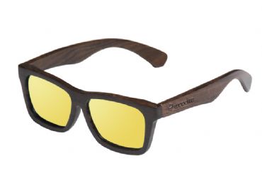 Gafas de sol de madera Natural Painted de ebony  & Yellow lens