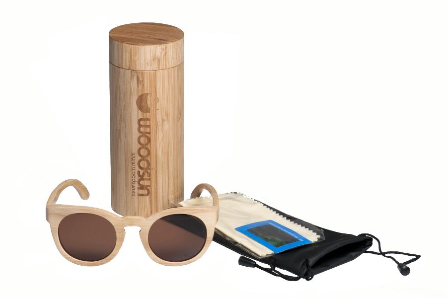 Gafas de sol de madera Natural bamboo & Brown lens