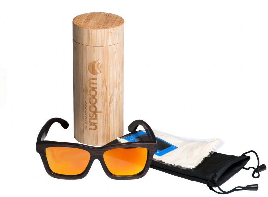 Gafas de sol de madera Natural Painted  de Bambú  &  Orange lens al mejor precio