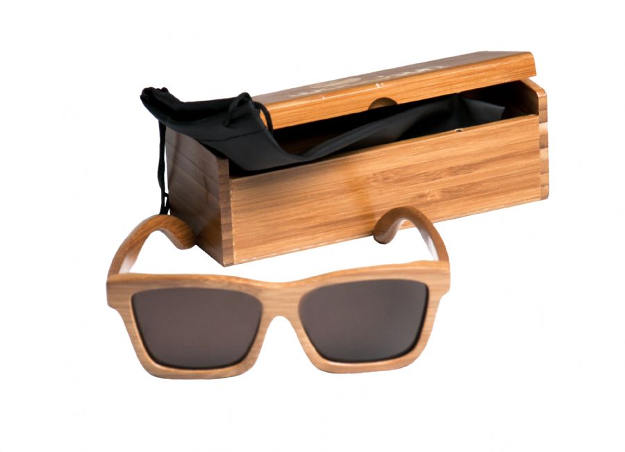 Gafas de sol de madera Natural Carbonized  de Bambú  &  Brown lens