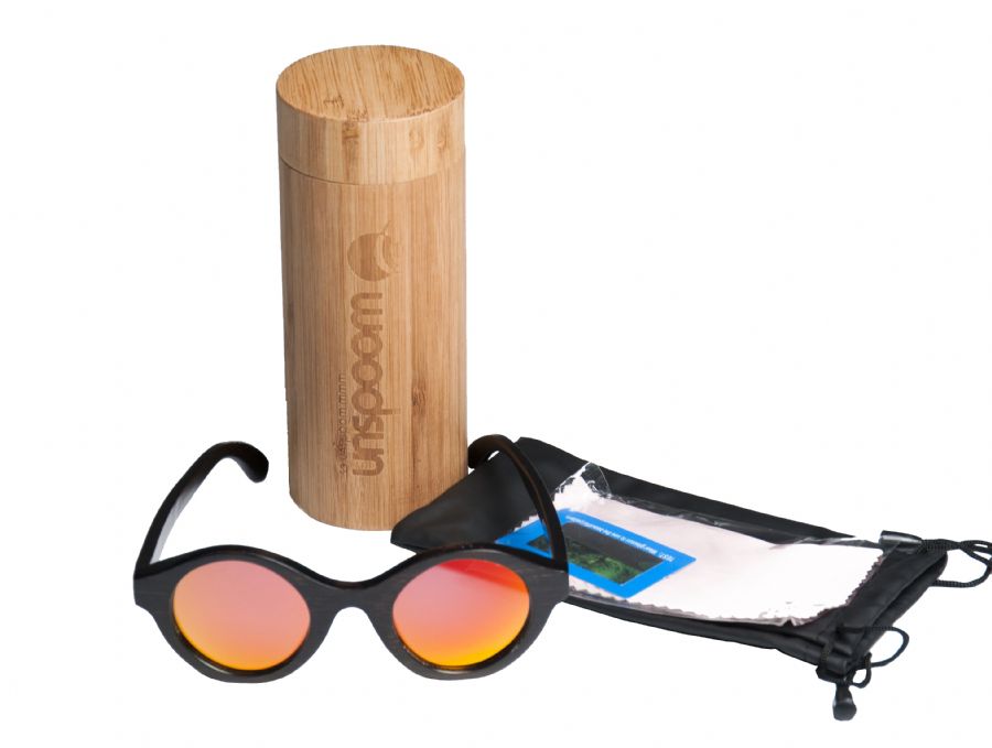Gafas de sol de madera Natural Painted  de Bambú  & Orange lens