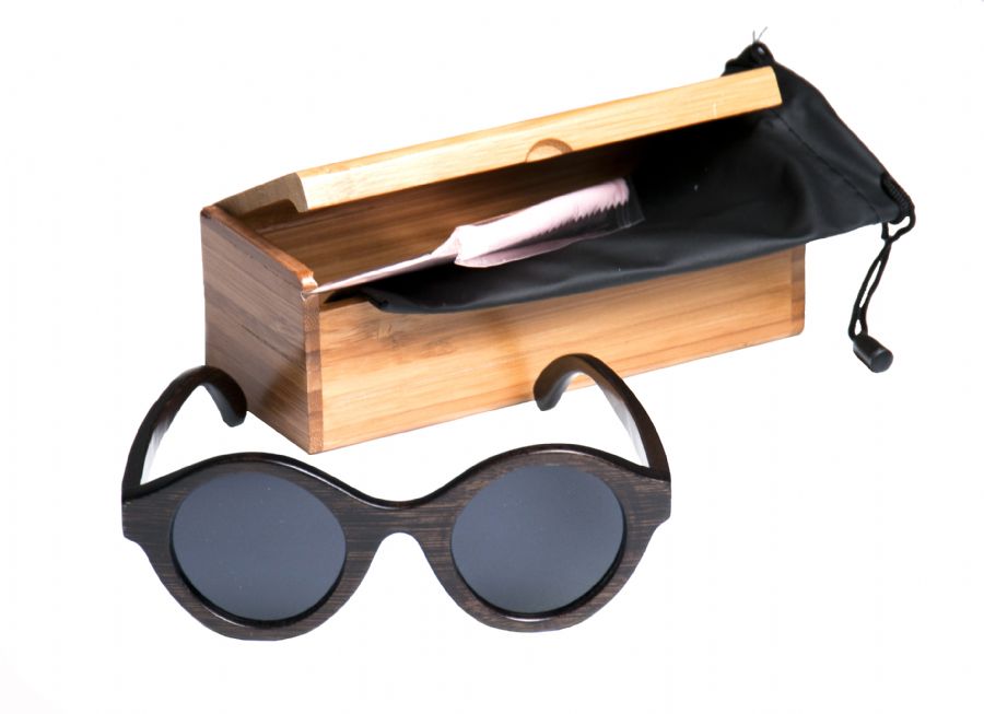  Gafas de sol de madera Natural Painted  de Bambú  & Black lens