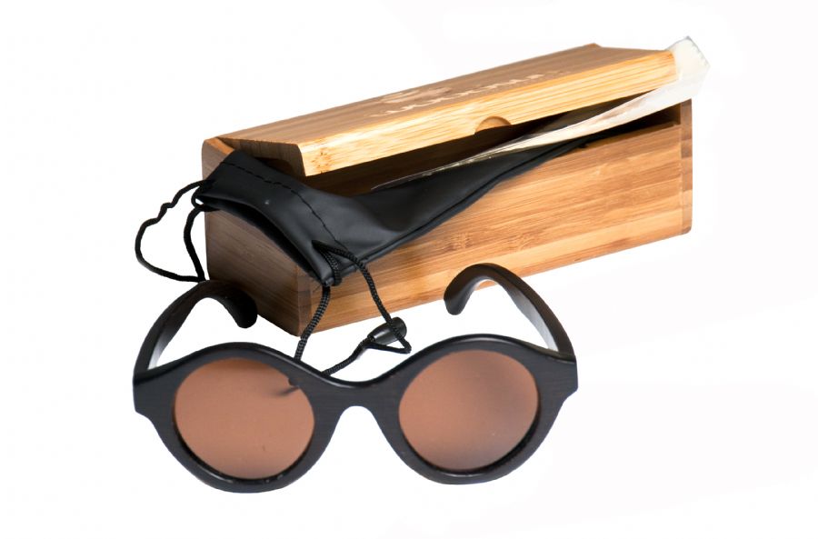 Gafas de sol de madera Natural Painted  de Bambú  & Brown lens