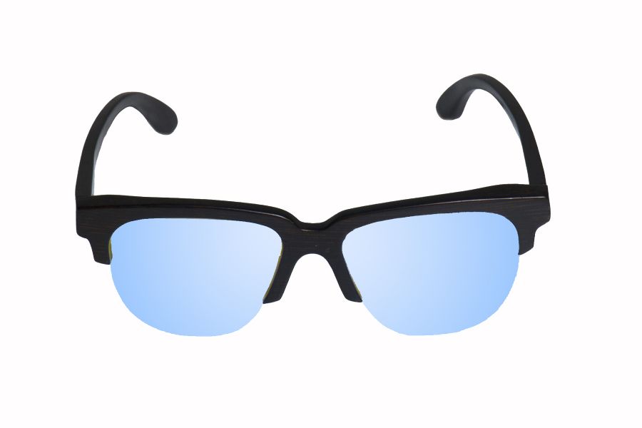 Gafas de sol de madera painted bamboo & clearly blue