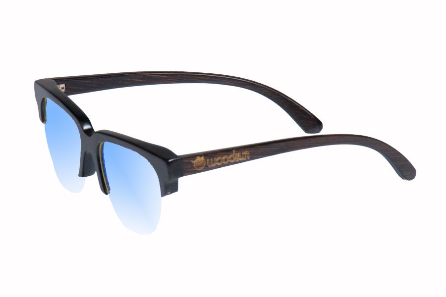 Gafas de sol de madera painted bamboo & clearly blue