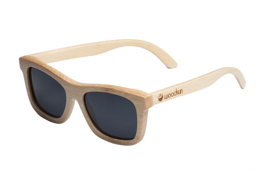 Gafas de sol de madera Natural  de Bambú  & Black  lens