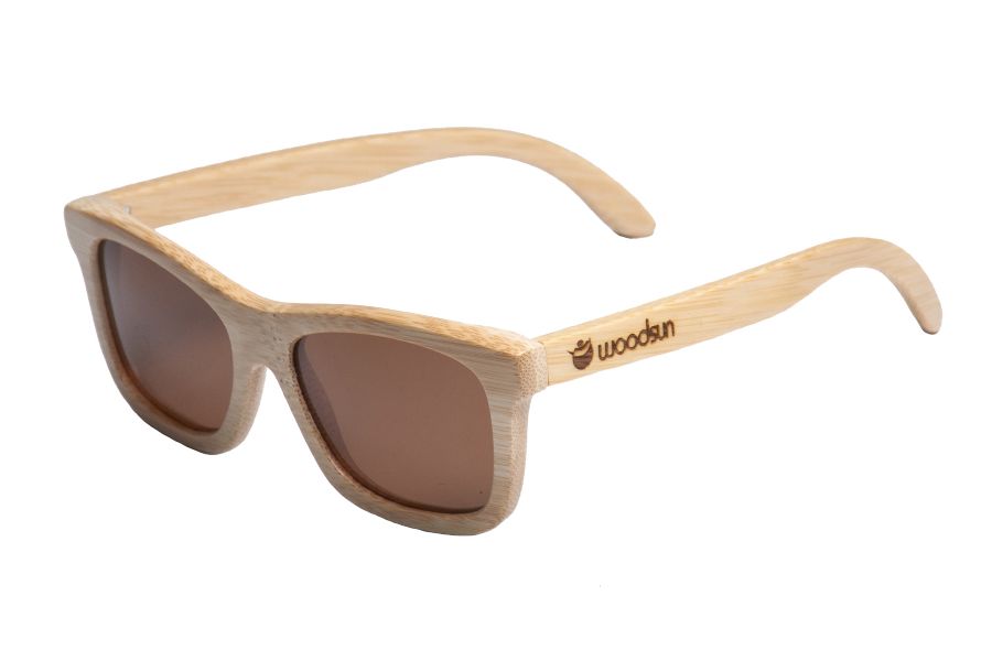 Gafas de sol de madera Natural  de Bambú  & Brown  lens