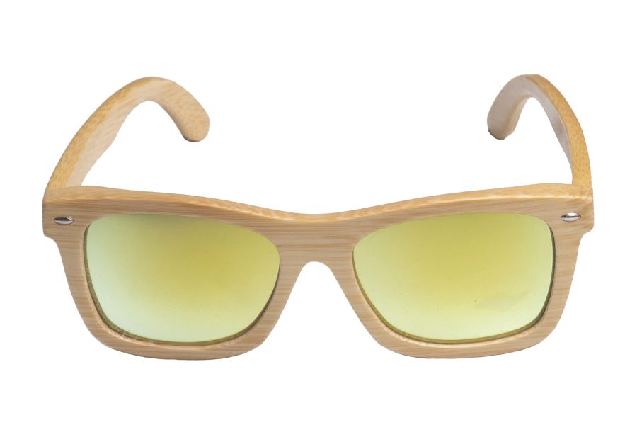 Gafas de sol de madera Natural  de Bambú  & Yellow lens
