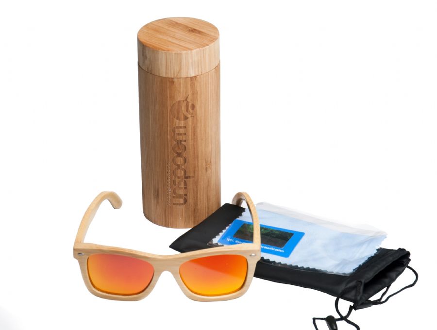 Gafas de sol de madera Natural  de Bambú  & Orange lens