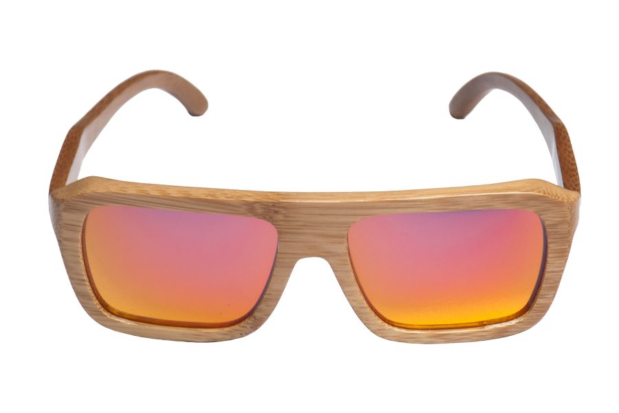 Gafas de sol de madera Natural Carbonized  de Bambú  & Orange lens