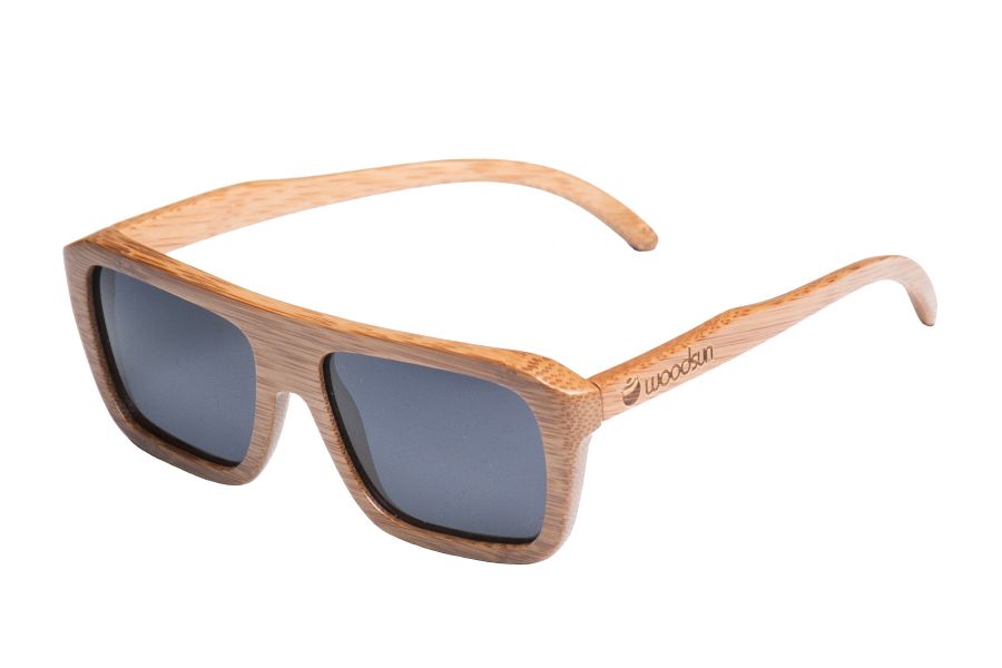 Gafas de sol de madera Natural Carbonized  de Bambú  & Black lens