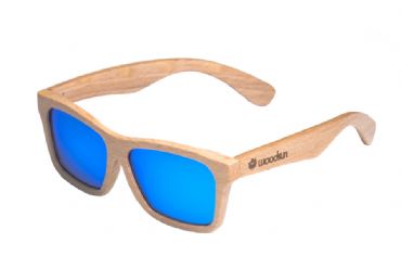 Gafas de sol de madera Natural de Beech  & Blue  lens