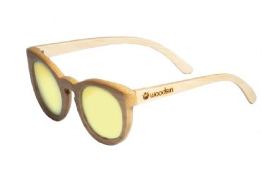 Gafas de sol de madera Natural bamboo & yellow lens