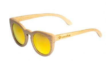 Gafas de sol de madera Natural bamboo & Orange lens