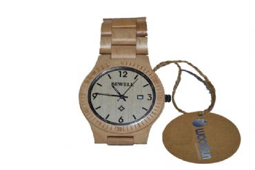 Reloj de madera redondo y madera de maple hombre