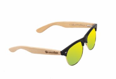 Gafas de sol de madera MIX Natural de Bambú  & Yellow lens