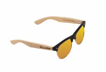 Gafas de sol de madera MIX Natural de Bambú  & Orange lens