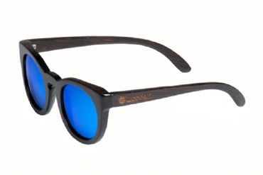 Gafas de sol de madera Painted bamboo & Blue lens