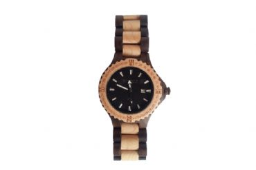 Reloj de madera redondo Maple y Black hombre