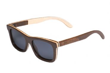 Gafas de sol de madera Natural de patín Brown  & Black  lens  