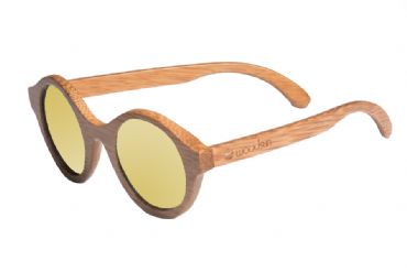 Gafas de sol de madera Natural Carbonized  de Bambú  & Yellow   lens