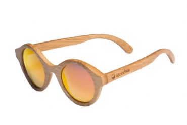  Gafas de sol de madera Natural Carbonized  de Bambú  &  Orange  lens