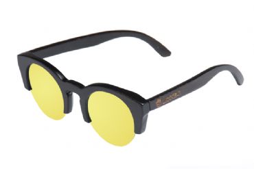  Gafas de sol de madera Natural Painted de Bamb  & Yellow lens