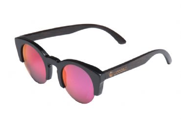 Gafas de sol de madera Natural Painted de Bamb  & Pink lens