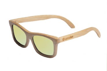 Gafas de sol de madera Natural  de Bamb  & Yellow lens