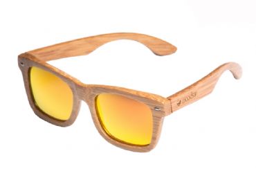 Gafas de sol de madera Natural Carbonized de Bambú  & Orange lens