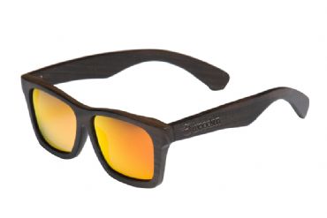 Gafas de sol de madera Natural Painted de ebony  & Orange lens