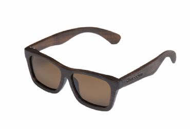 Gafas de sol de madera Natural Painted de ebony  & Brown  lens